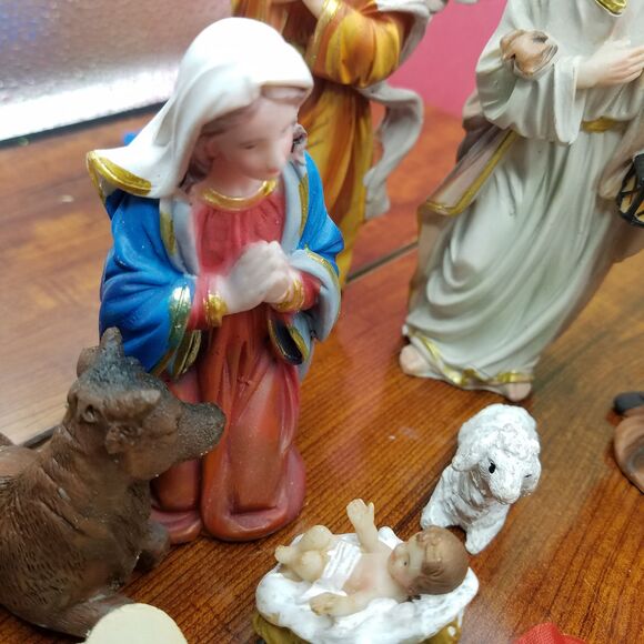 Christmas Nativity Scene Set Figures Polyresin Figurines Baby Jesus 11PCS SET - Picture 12 of 12